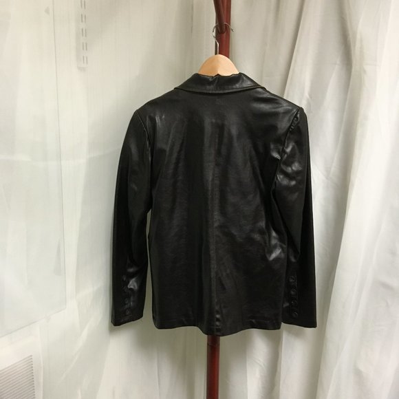 R V T Brown Distressed Faux Leather Jacket  Size Small - Picture 2 of 4